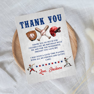 Carte de remerciements d'anniversaire de baseball 