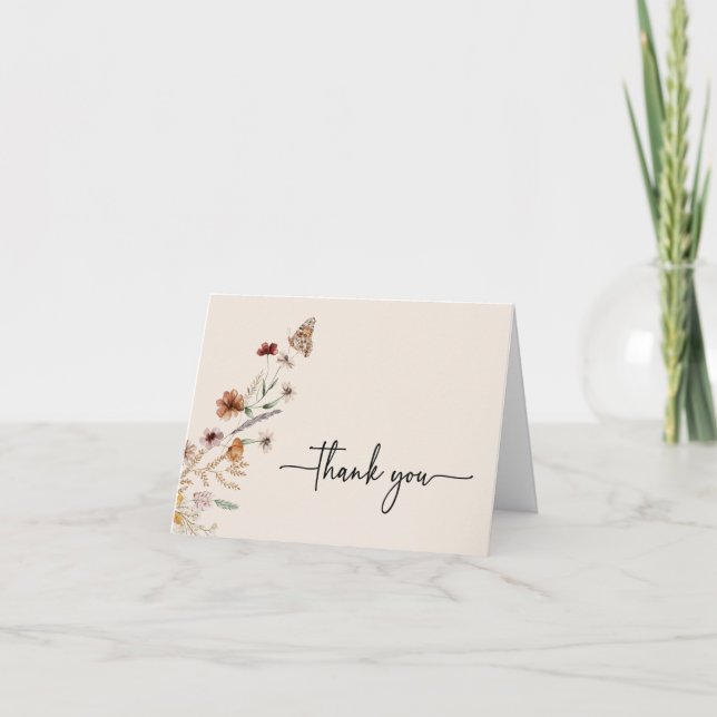 Carte de remerciements d'anniversaire de Boho (Devant)