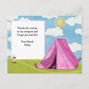 Carte de remerciements d'anniversaire de camping