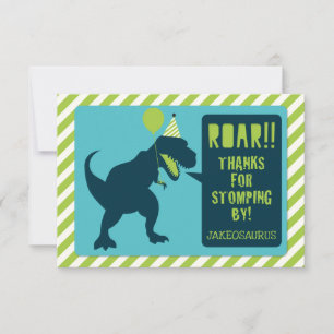 Carte de remerciements d'anniversaire de Dinosaur