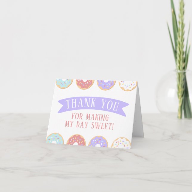 Carte de remerciements d'anniversaire de Donut (Devant)