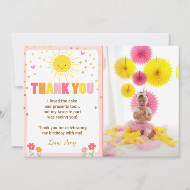 Carte de remerciements d'anniversaire de limonade (Devant)