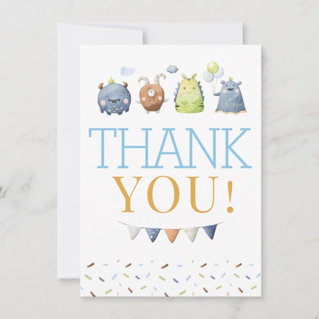Carte de remerciements d'anniversaire de Monster, (Devant)