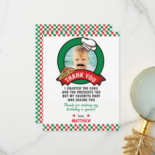 Carte de remerciements d'anniversaire de Pizza