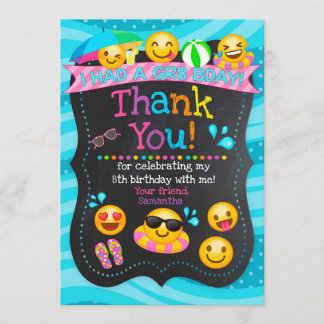 Carte de remerciements d'anniversaire de réception