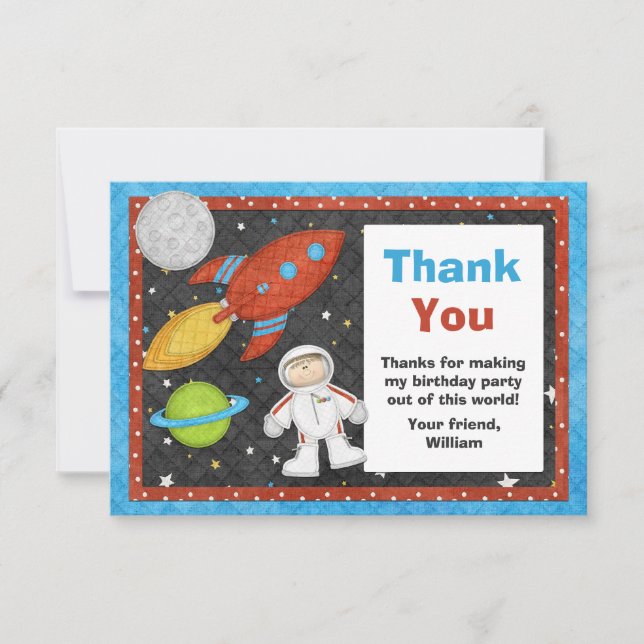 Carte de remerciements d'anniversaire de Rocket (Devant)