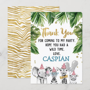 Carte de remerciements d'anniversaire de Wild Safa