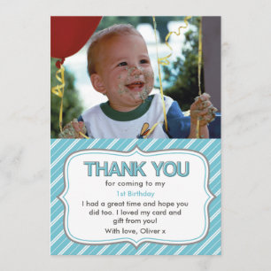 carte de remerciements d'anniversaire des garçons