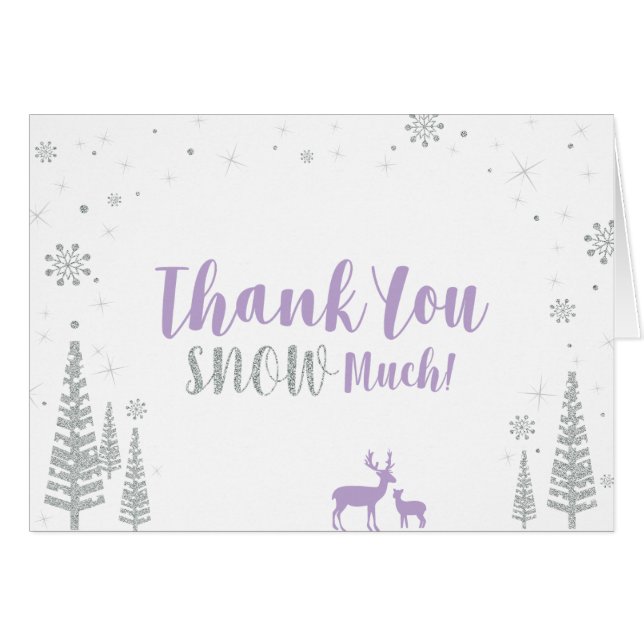 Carte de remerciements d'anniversaire d'hiver - vi (Devant Horizontal)