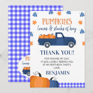 Carte de remerciements d'anniversaire du camion Ci
