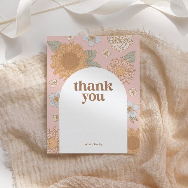 Carte de remerciements d'anniversaire du Fleur sau (Créateur téléchargé)