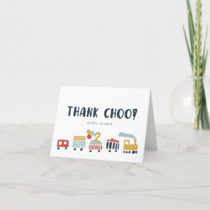 Carte de remerciements d'anniversaire du train ・ Â