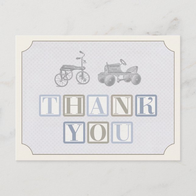 carte de remerciements d'anniversaire garçon, cart (Devant)