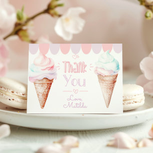 Carte de remerciements d'anniversaire pastel crème