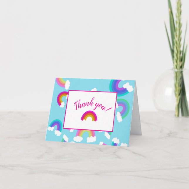 Carte de remerciements d'anniversaire Rainbow (Devant)