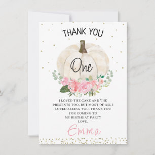 Carte de remerciements d'anniversaire rose Citroui