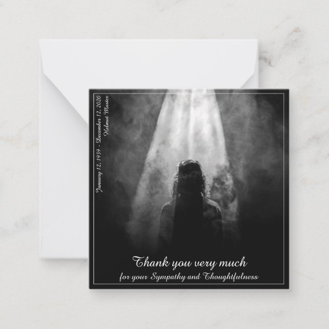 Carte de remerciements dans la lumière - au revoir (Devant)