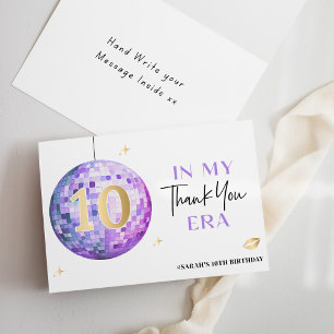 Carte De Remerciements Dans Mon Double Chiffre Era Purple Disco 10 Annive