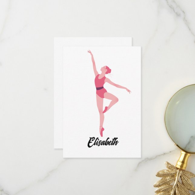 Carte De Remerciements Danse ballerine personnalisation (Devant/Arrière en situation)