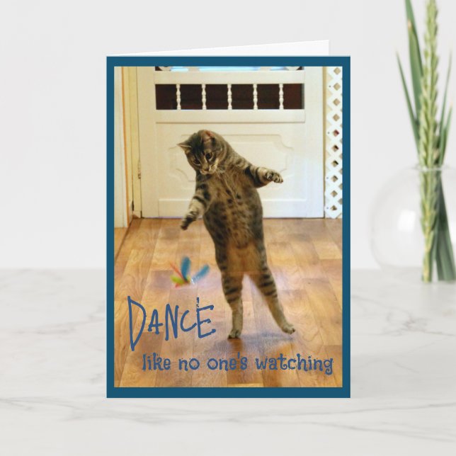 Carte De Remerciements Danse Chat Anniversaire (Devant)