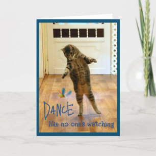 Carte De Remerciements Danse Chat Anniversaire