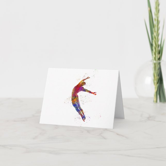 Carte De Remerciements Danse contemporaine en aquarelle (Devant)