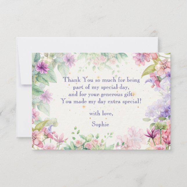 Carte De Remerciements danse et twirl ballerina anniversaire (Devant)