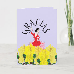 Carte de remerciements : Danseuse espagnole Gorse 