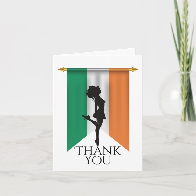 Carte De Remerciements Danseuse irlandaise et Drapeau irlandais Dance de  (Devant)
