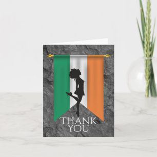 Carte De Remerciements Danseuse irlandaise et Drapeau irlandais Dance de 