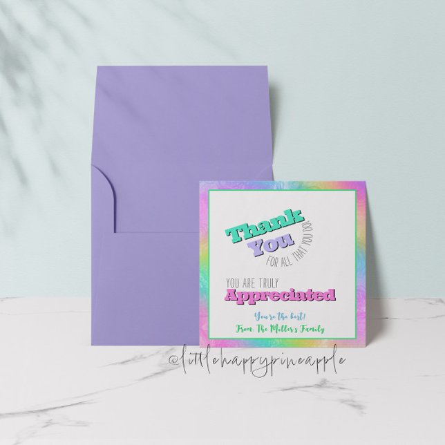 Carte de remerciements d'appréciation du professeu (Créateur téléchargé)