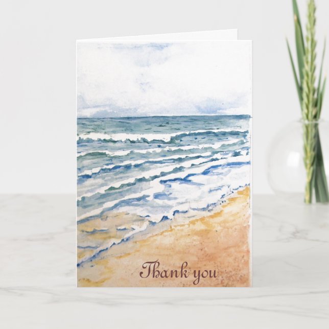 Carte de remerciements d'aquarelle (Devant)