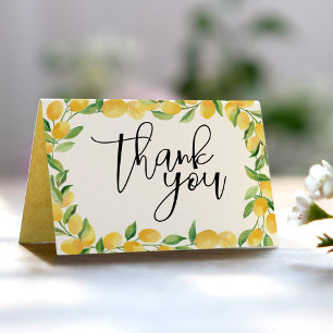 Carte de remerciements d'aquarelle Citron