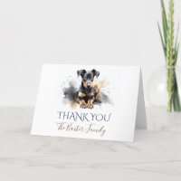 Carte de remerciements d'aquarelle Doberman Pinsch
