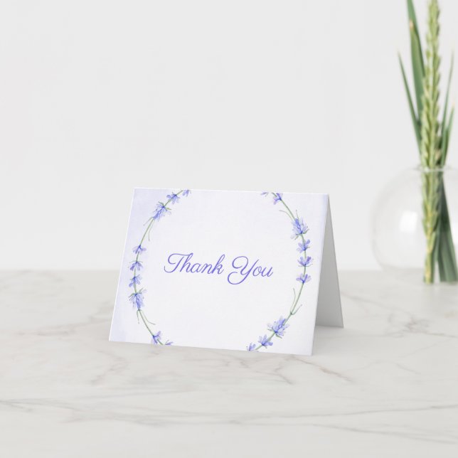 Carte de remerciements d'aquarelle florale de cour (Devant)