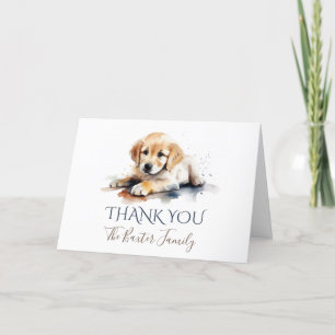 Carte de remerciements d'aquarelle Golden Retrieve