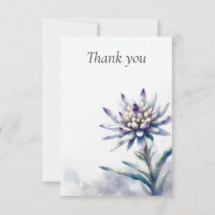Carte de remerciements d'aquarelle Lone Edelweiss