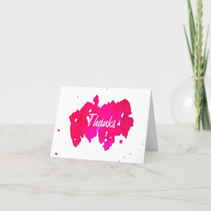 Carte de remerciements d'aquarelle rose