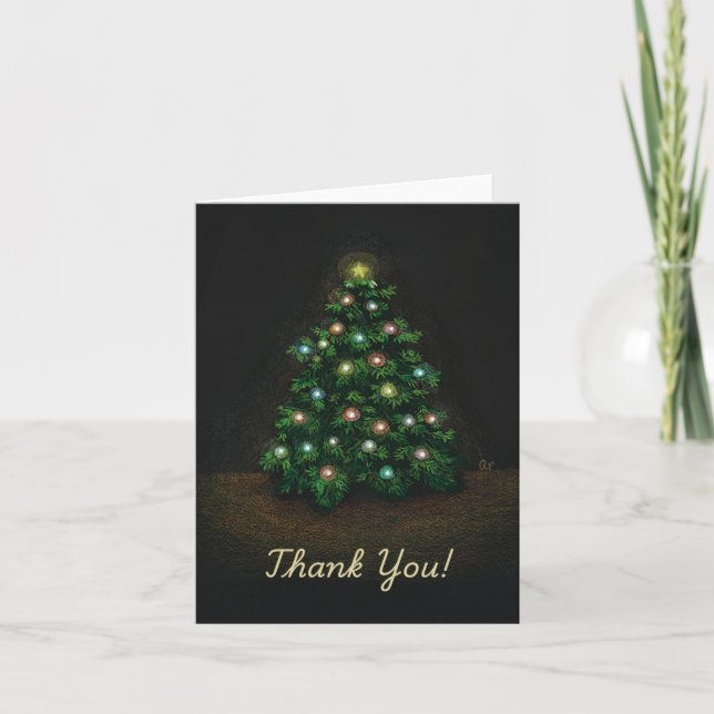 Carte de remerciements d'arbre de Noël (Devant)