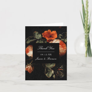 Carte De Remerciements Dark Romantic Floral Rose Master Mariage néerlanda