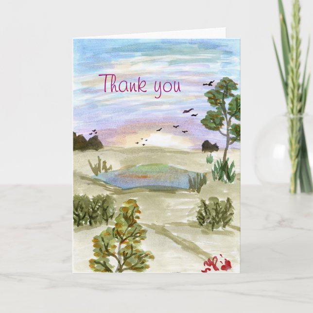 Carte de remerciements d'art aquarelle (Devant)