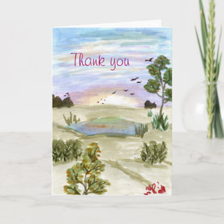 Carte de remerciements d'art aquarelle