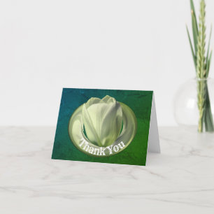 Carte de remerciements d'art blanc Tulip