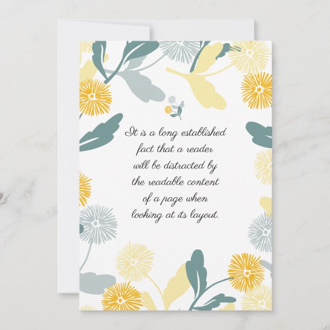 Carte de remerciements d'art floral Dandelion modi (Devant)