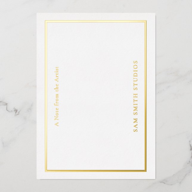 Carte de remerciements d'artiste Gold Foil personn (Recto)