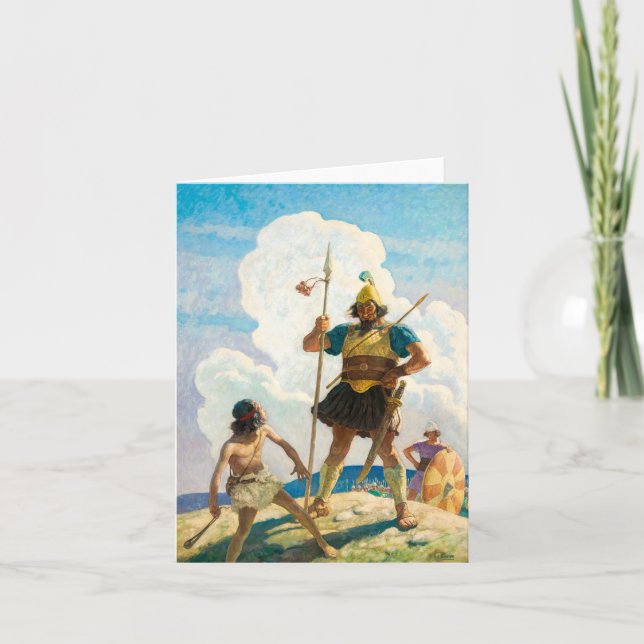 Carte De Remerciements David et Goliath par Newell Convers Wyeth (Devant)