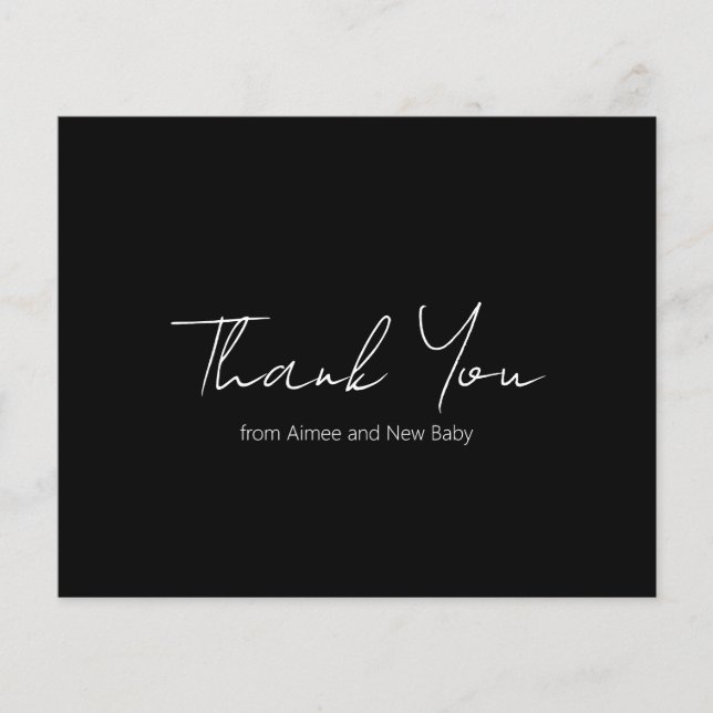 Carte de remerciements de Baby shower à budget noi (Devant)