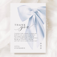 Carte de remerciements de Baby shower à cou bleu