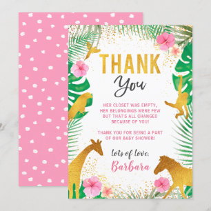 Carte de remerciements de Baby shower animal de la