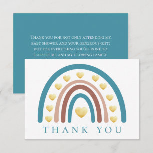 Carte de remerciements de Baby shower arc-en-ciel